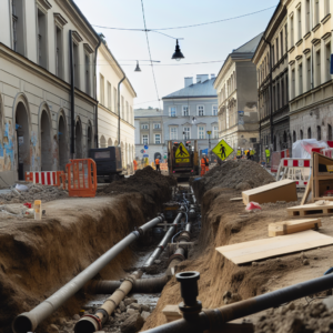 Projekt przyłącza wodociągowego w centrum Krakowa