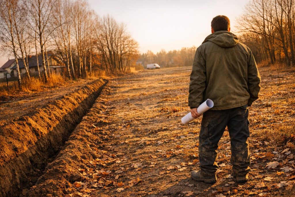 Przyłącze wodociągowe i kanalizacyjne dla domu jednorodzinnego w Małopolsce. Sprawdź, jak działa instalacja wod-kan i jak ją wykonać.
