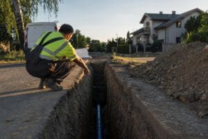 Odbiór przyłącza wodociągowego w Krakowie – inspektor przy studzience wodomierzowej
